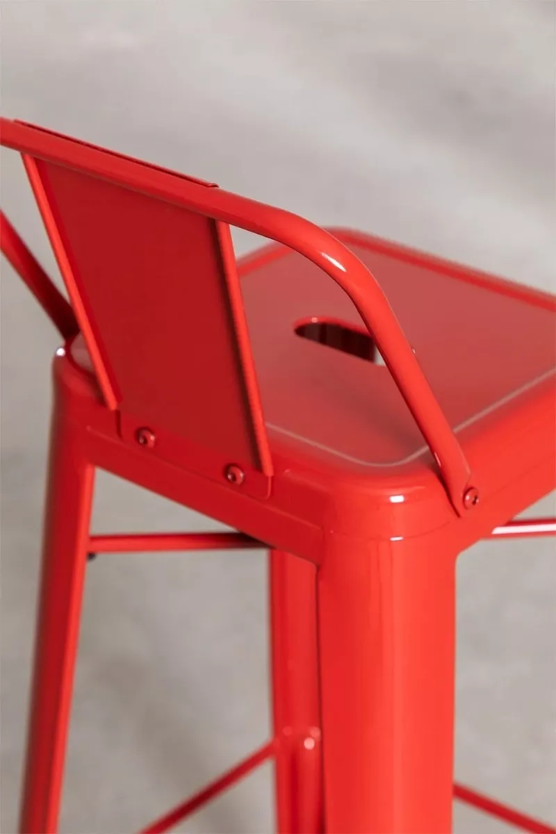TABURETES HABITA2 TOLIX METÁLICOS ROJO PACK 2 CON RESPALDO 77 CM - 5