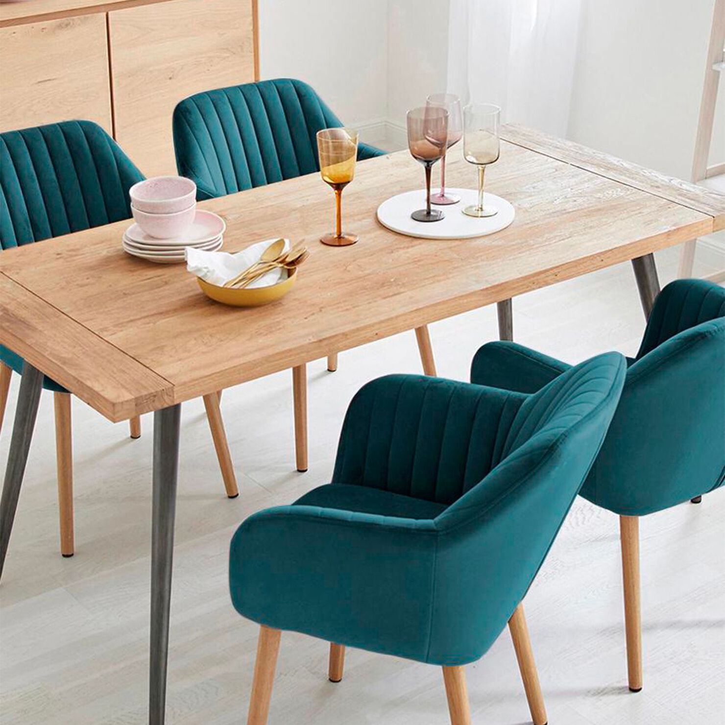 BUTACA HABITA2 MURANO TERCIOPELO VERDE PACK 2 SITIAL POLTRONA CON APOYABRAZOS - 2