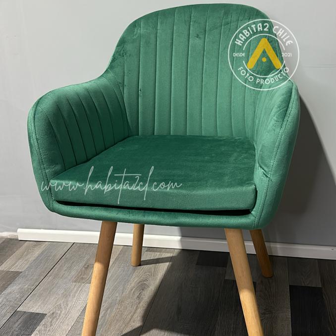 BUTACA HABITA2 MURANO TERCIOPELO VERDE PACK 2 SITIAL POLTRONA CON APOYABRAZOS - 3
