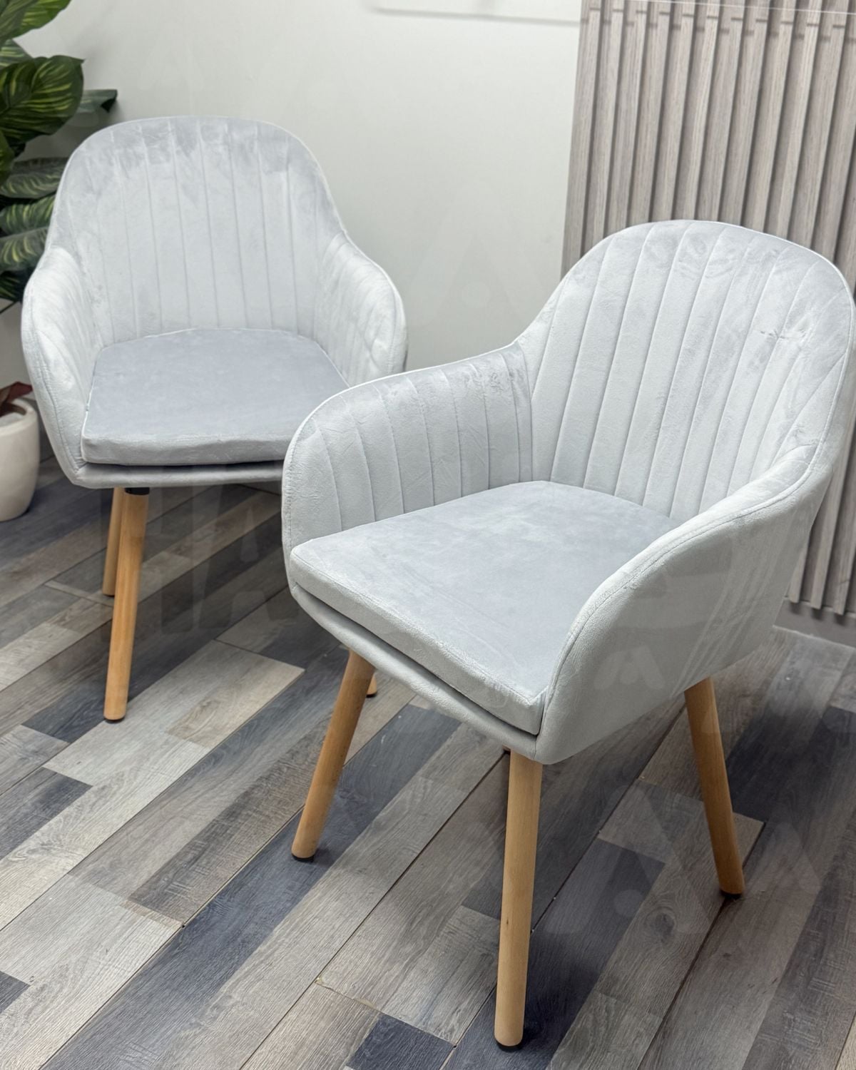 BUTACA HABITA2 MURANO TERCIOPELO GRIS PACK 2 SITIAL POLTRONA CON APOYABRAZOS - 4