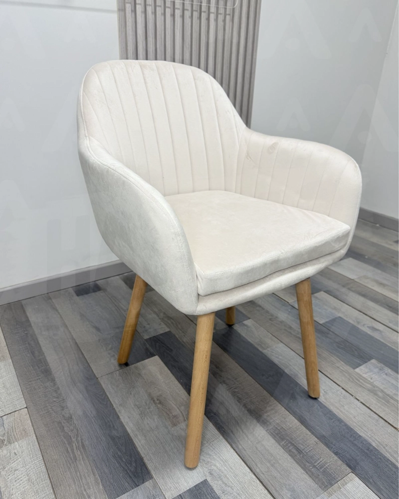 BUTACA HABITA2 MURANO TERCIOPELO BEIGE PACK 2 SITIAL POLTRONA CON APOYABRAZOS - 2