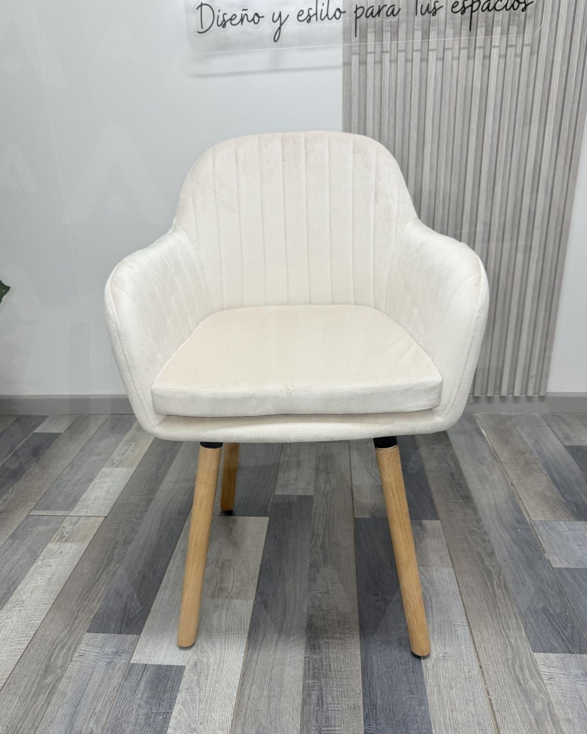 BUTACA HABITA2 MURANO TERCIOPELO BEIGE PACK 2 SITIAL POLTRONA CON APOYABRAZOS - 3