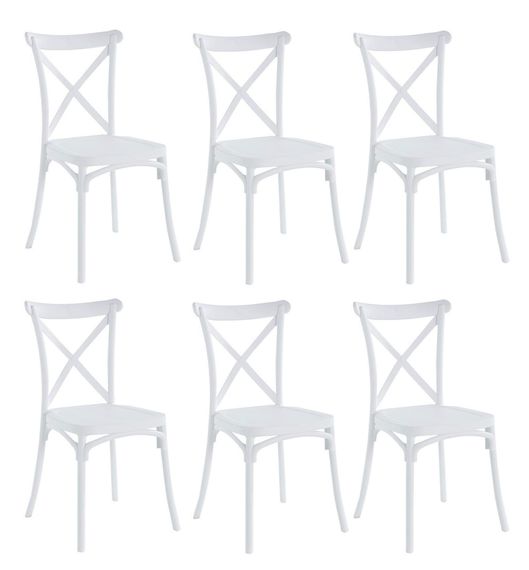 PACK HABITA2 BLANCO 6 SILLA CROSSBACK POLIPROPILENO - 1