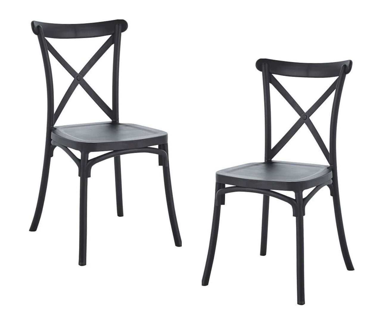 PACK 2 SILLA SENA APILABLE POLIPROPILENO - NEGRO - 1