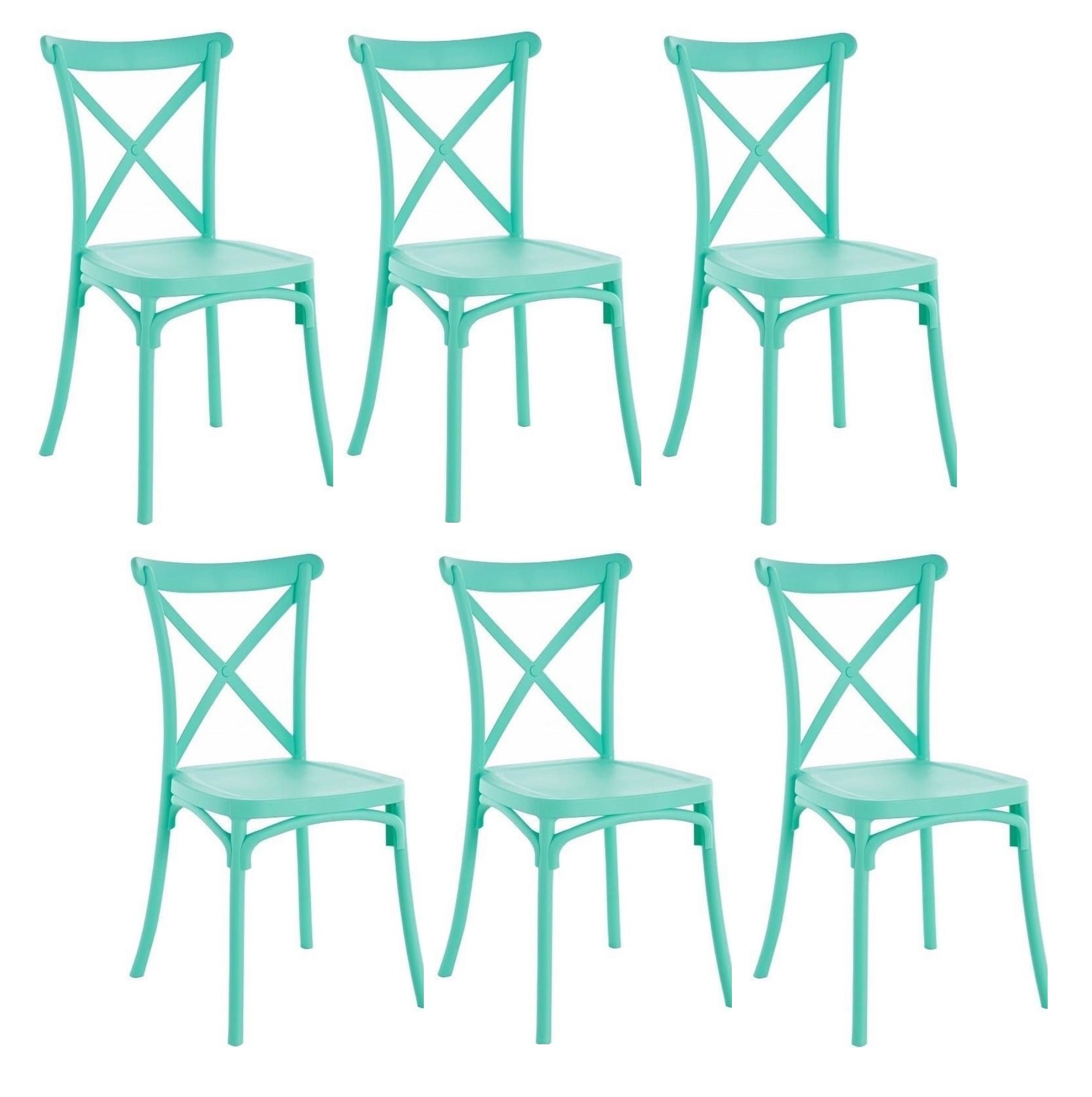 PACK 6 SILLA CROSSBACK POLIPROPILENO - MENTA - 1