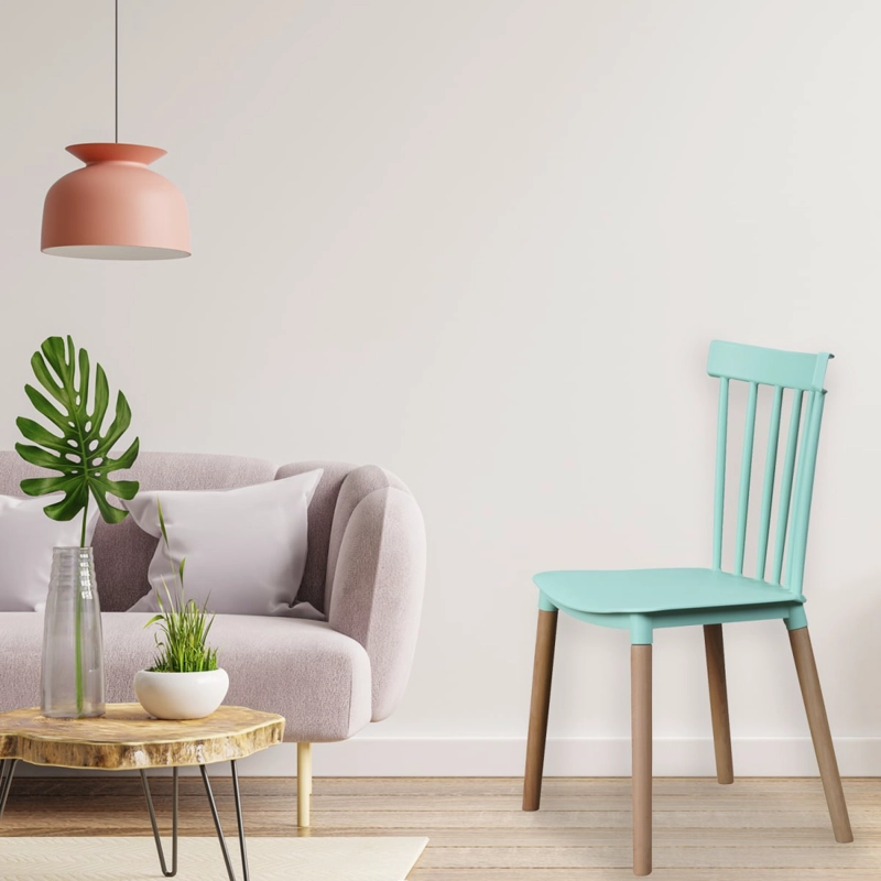 PACK HABITA2 MENTA 4 SILLA WINDSOR ESTILO RETRO VINTAGE - 2