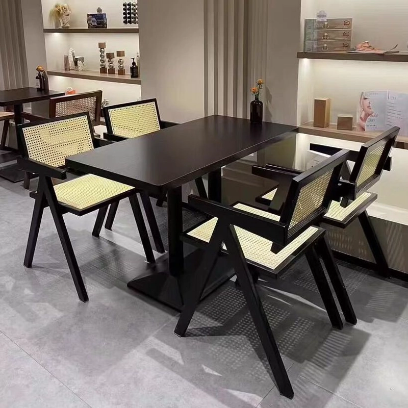 PACK 2 SILLAS HABITA2 CHANDIGARH NEGRO MADERA RATTAN - 3