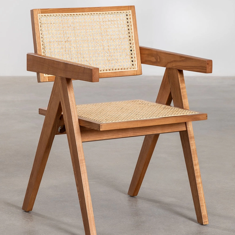 PACK HABITA2 MADERA 4 SILLA CHANDIGARH RATTAN NATURAL - 3
