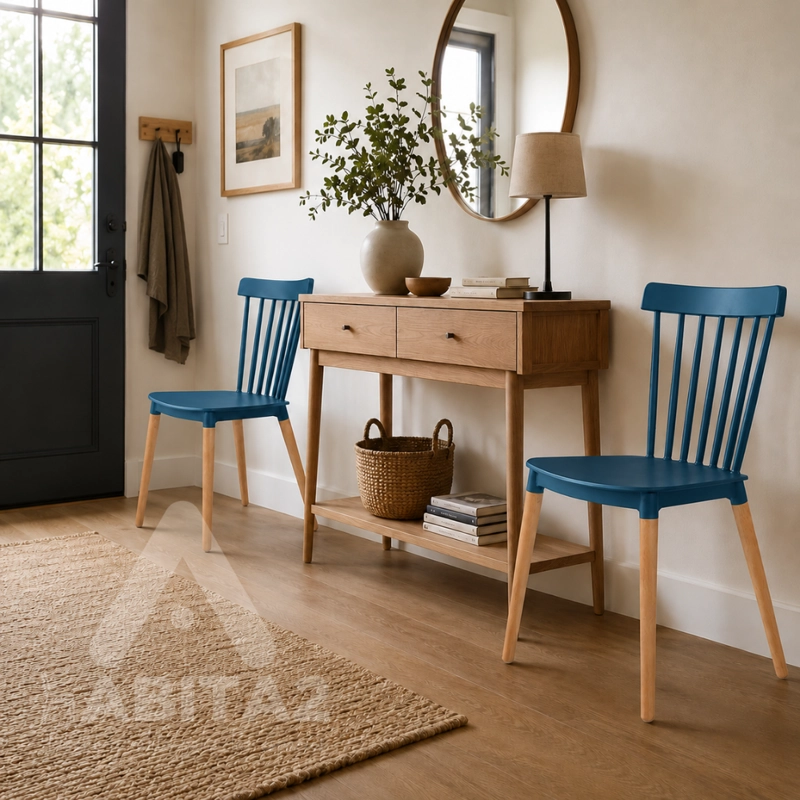 PACK 6 SILLA WINDSOR ESTILO RETRO VINTAGE - TURQUESA - 4