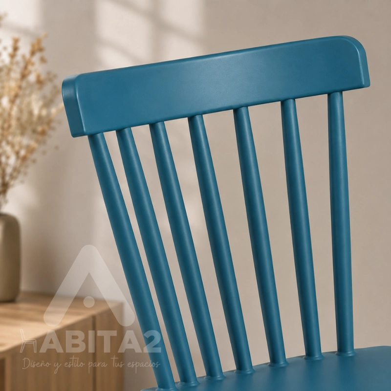 PACK 6 SILLA WINDSOR ESTILO RETRO VINTAGE - TURQUESA - 7
