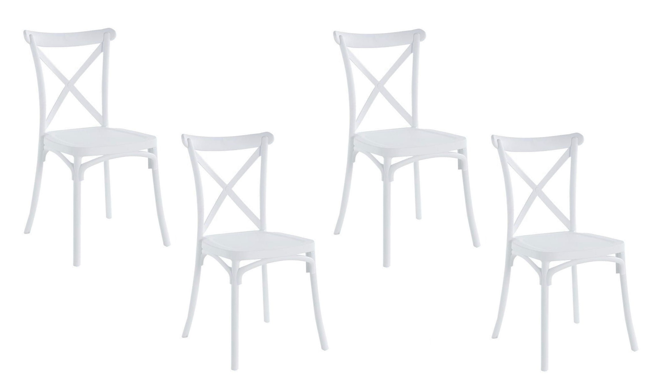 PACK HABITA2 BLANCO 4 SILLA CROSSBACK POLIPROPILENO - 1