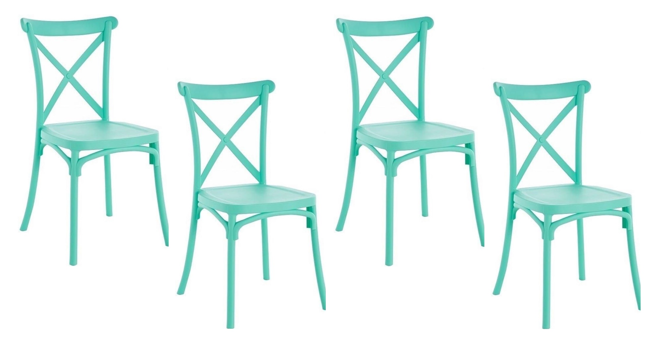 PACK 4 SILLAS APILABLES SENA POLIPROPILENO - MENTA - 1