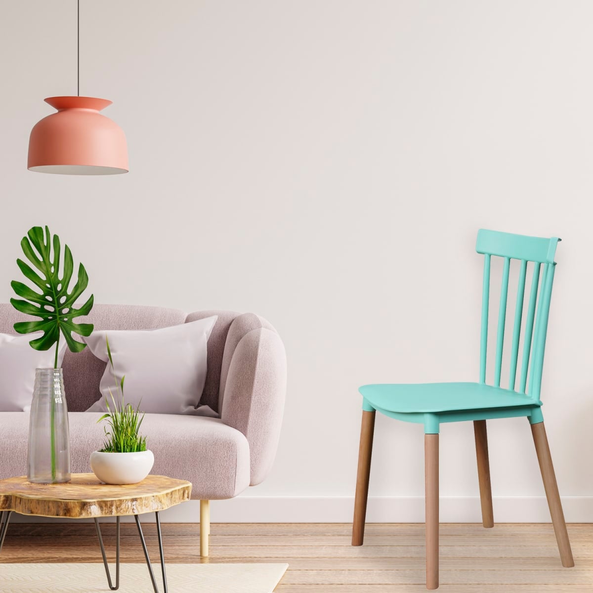 PACK 6 SILLAS HABITA2 WINDSOR MENTA ESTILO RETRO VINTAGE - 2