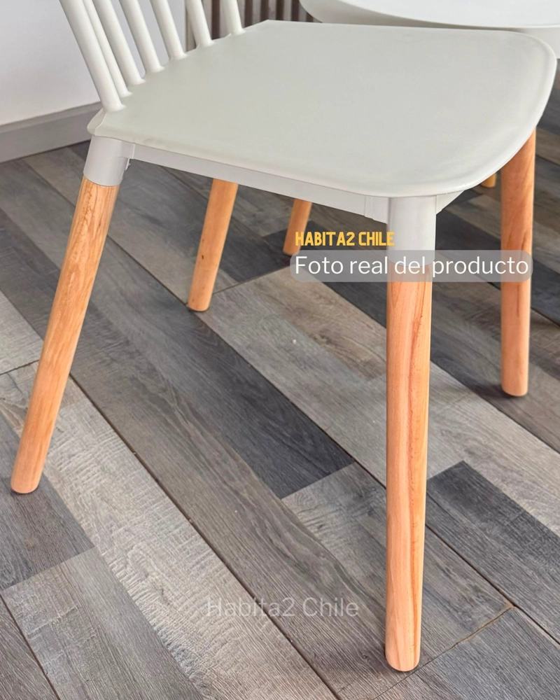 PACK HABITA2 GRIS 6 SILLA WINDSOR ESTILO RETRO VINTAGE - 2