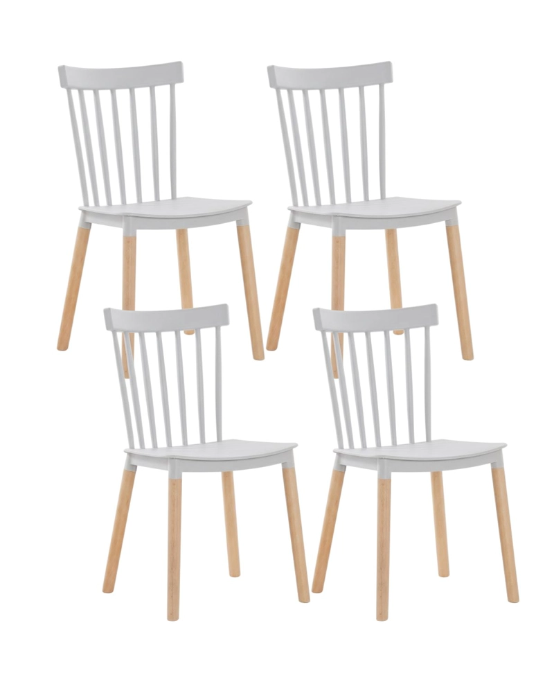 PACK HABITA2 GRIS 4 SILLA WINDSOR ESTILO RETRO VINTAGE - 1