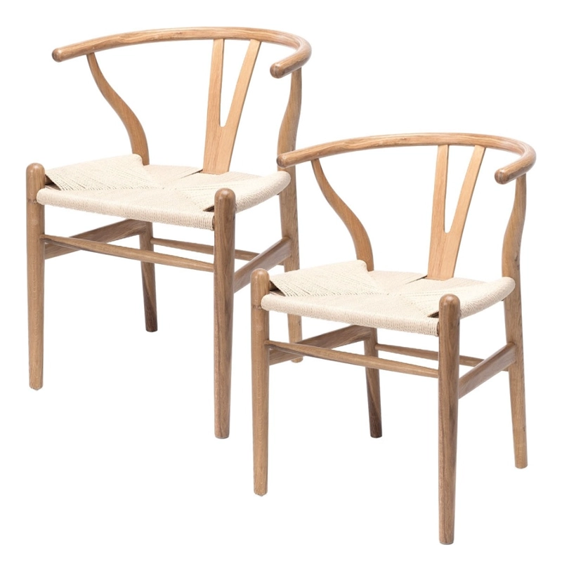 PACK 2 SILLA WISH DE MADERA Y RATTAN - NATURAL - 1