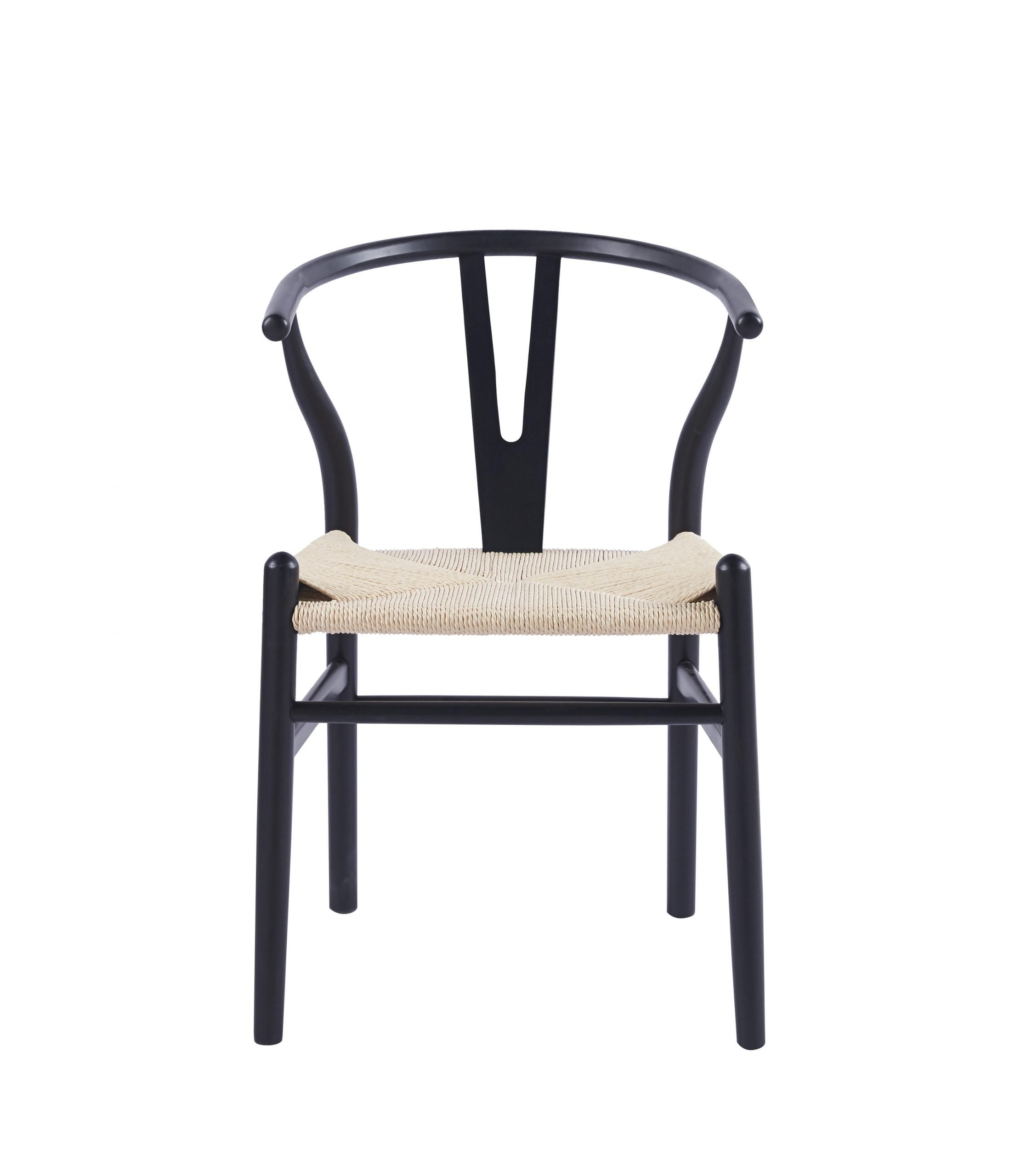 SILLA WISH DE MADERA Y RATTAN - NEGRO - 2