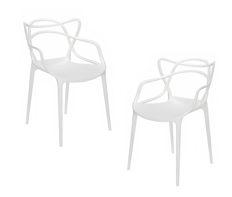 PACK HABITA2 BLANCO 2 SILLA MASTER COMEDOR O TERRAZAS - 1