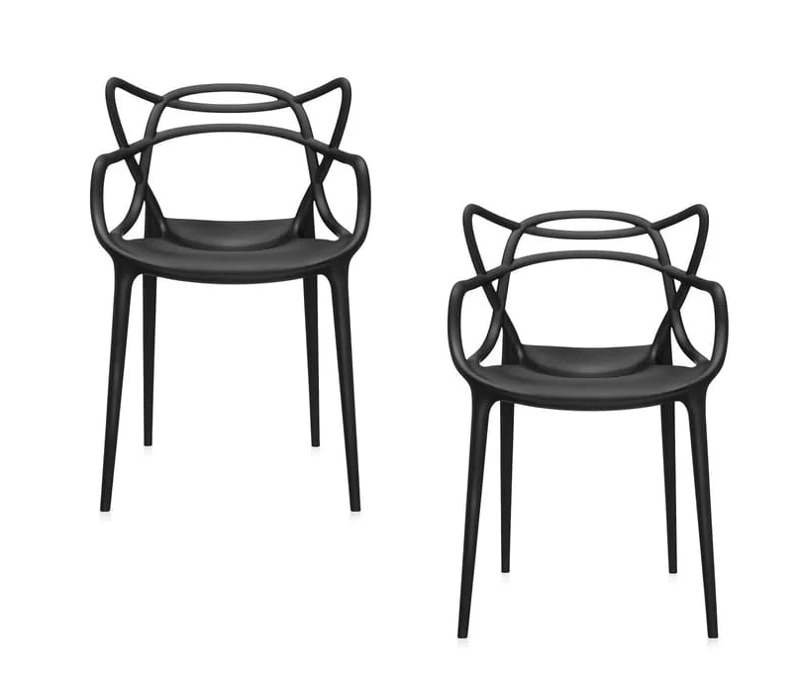 PACK 2 SILLAS HABITA2 MASTER NEGRO COMEDOR O TERRAZAS - 1