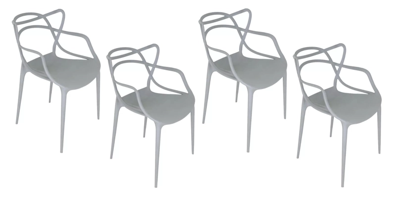 PACK 4 SILLAS HABITA2 MASTER GRIS COMEDOR O TERRAZAS - 1