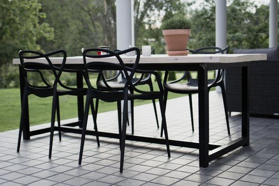 PACK HABITA2 NEGRO 4 SILLA MASTER COMEDOR O TERRAZAS - 6