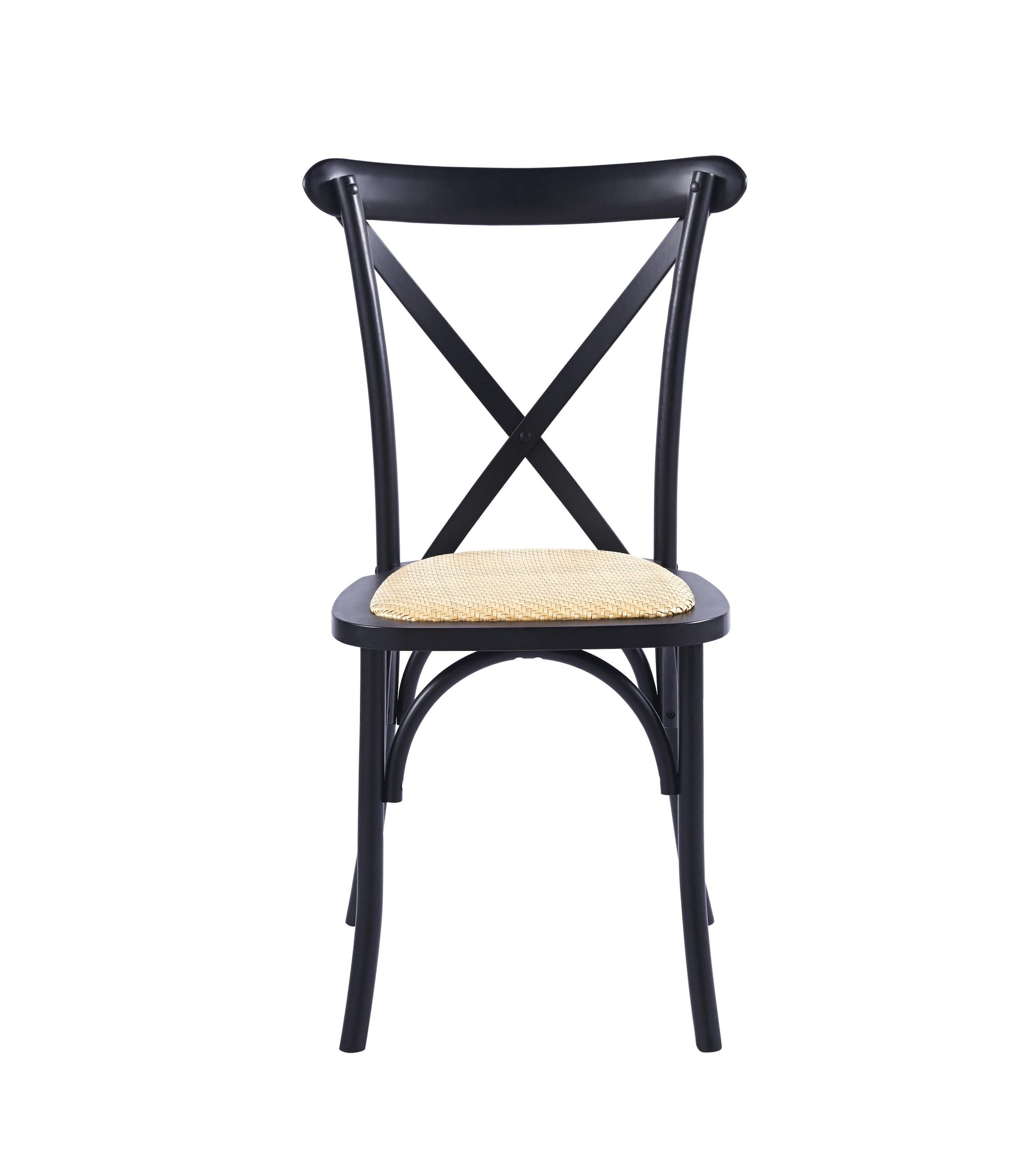 SILLA PARA COMEDOR CROSSBACK ELEGANTE RESISTENTE MADERA - NEGRO - 2