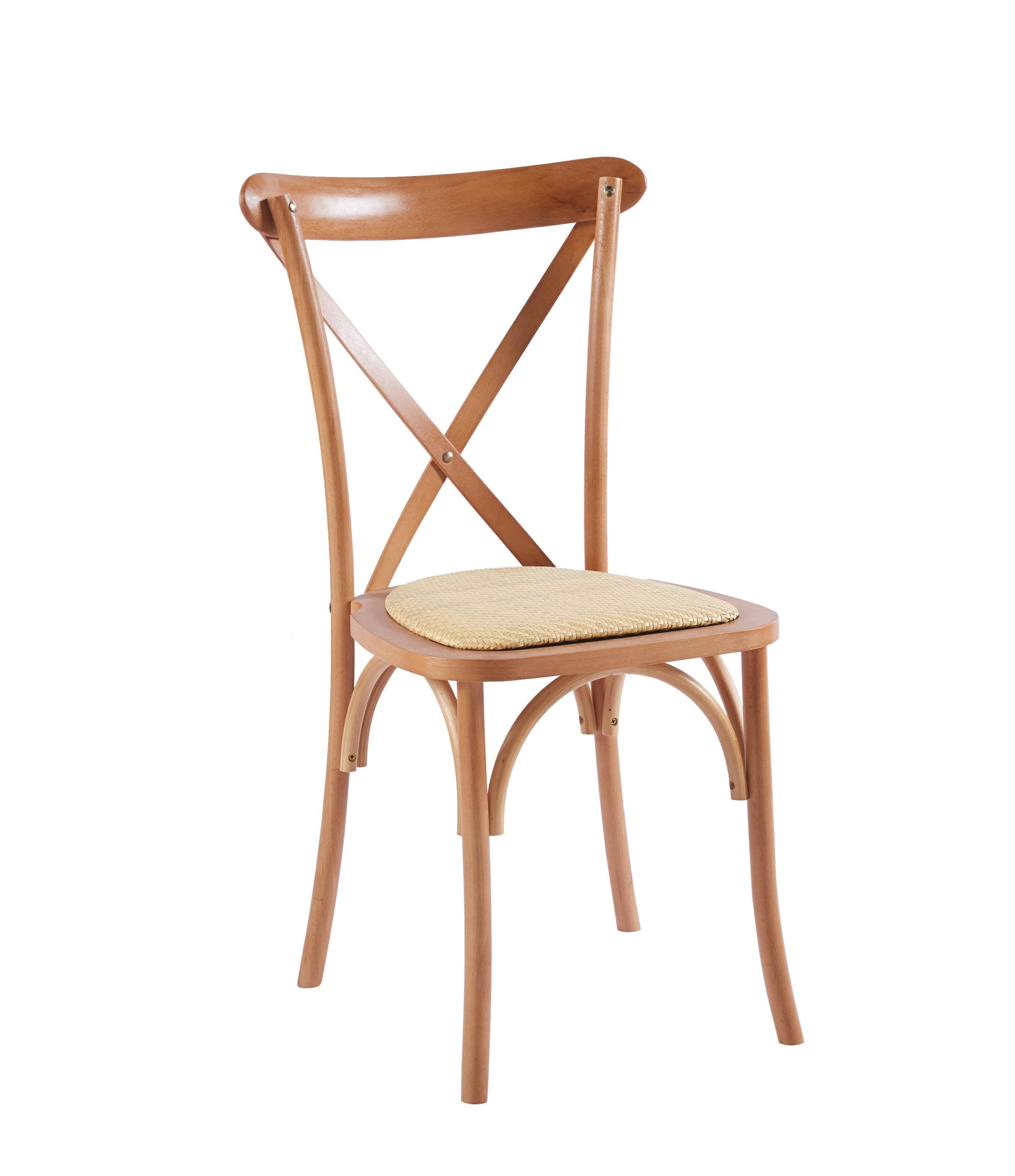 SILLA PARA COMEDOR CROSSBACK ELEGANTE RESISTENTE MADERA - NATURAL - 1