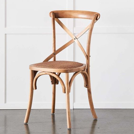 SILLA PARA COMEDOR CROSSBACK ELEGANTE RESISTENTE MADERA - NATURAL - 4