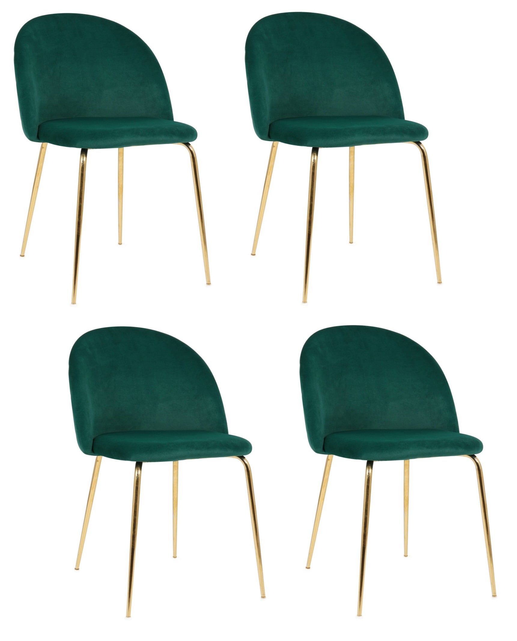 PACK HABITA2 FELPA VERDE 4 SILLA SITIAL TERCIOPELO GOLD - 1