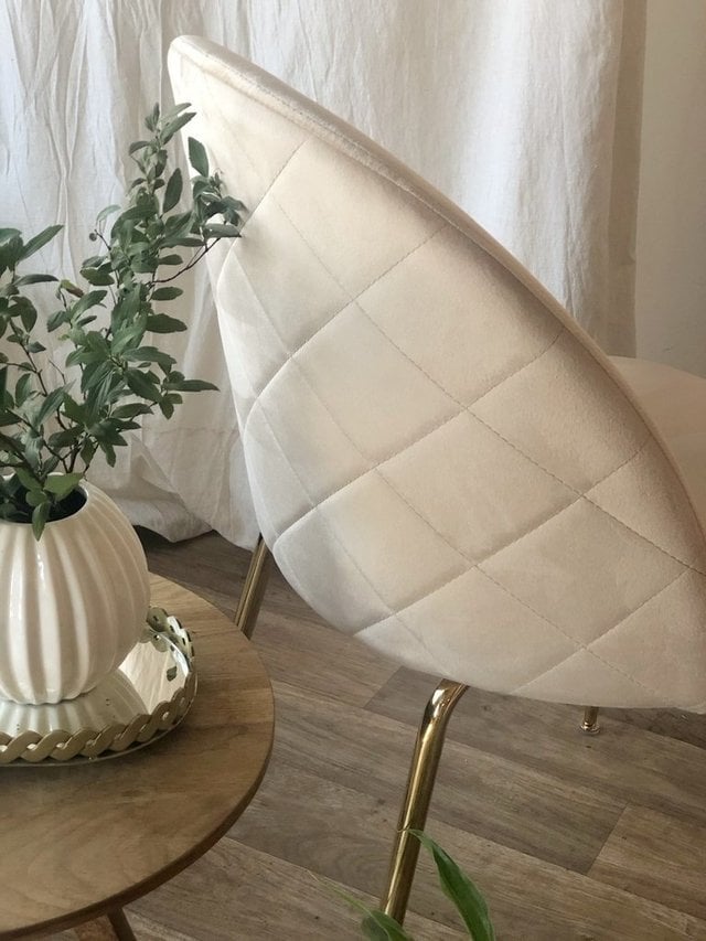 PACK HABITA2 FELPA BLANCO 2 SILLA SITIAL TERCIOPELO GOLD - 3