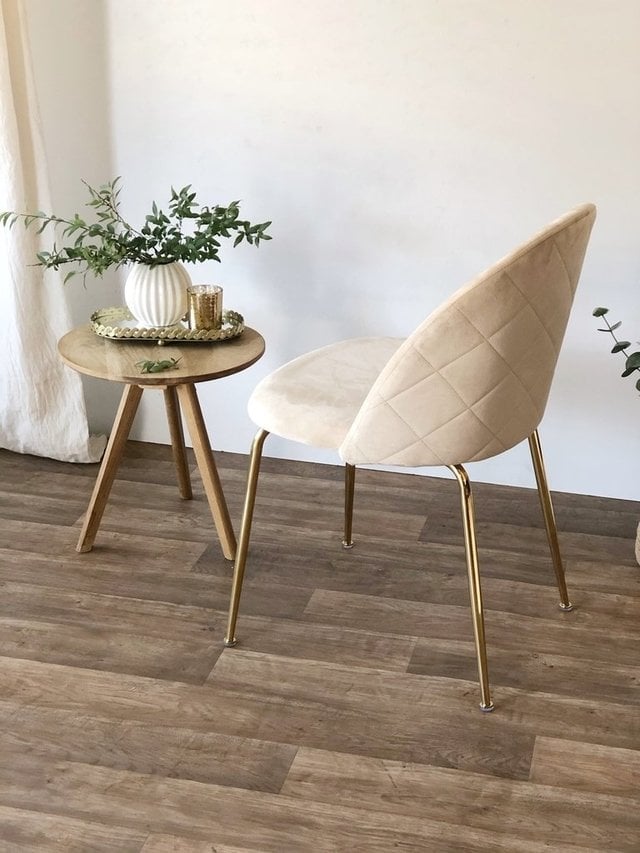 PACK HABITA2 FELPA BLANCO 2 SILLA SITIAL TERCIOPELO GOLD - 5