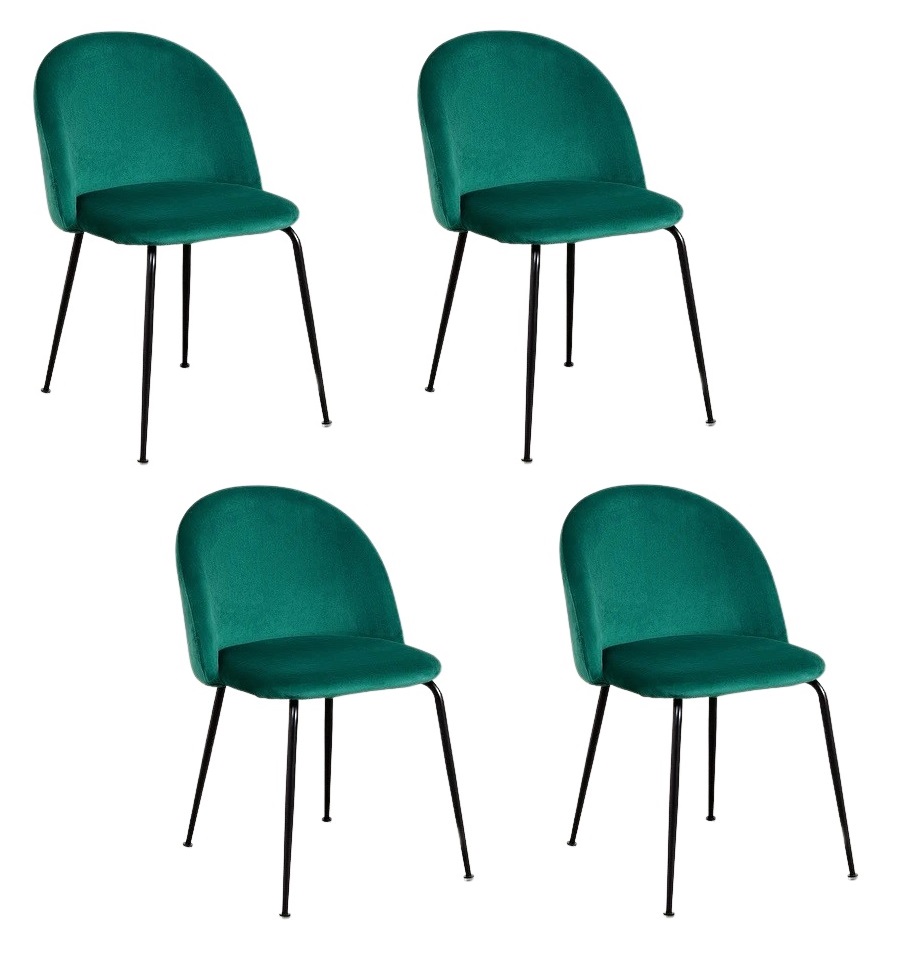 PACK 4 SILLA SITIAL TERCIOPELO VERDE - 1
