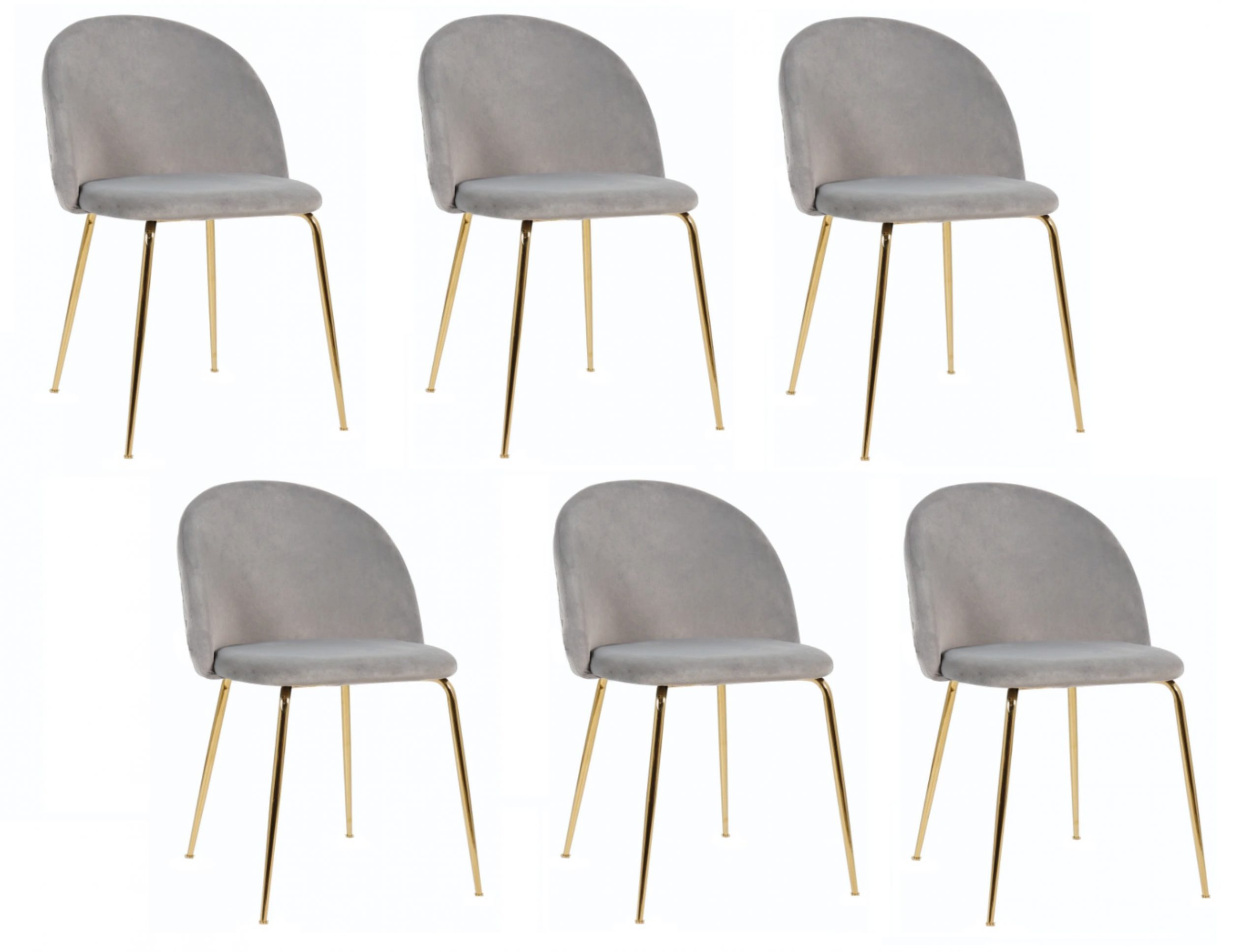 PACK HABITA2 FELPA GRIS 6 SILLA SITIAL TERCIOPELO GOLD - 1