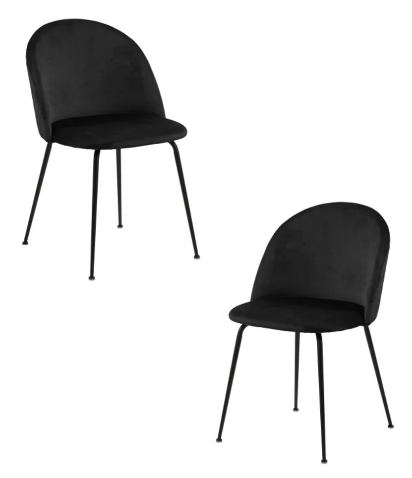 PACK 2 SILLA SITIAL TERCIOPELO NEGRO - 1