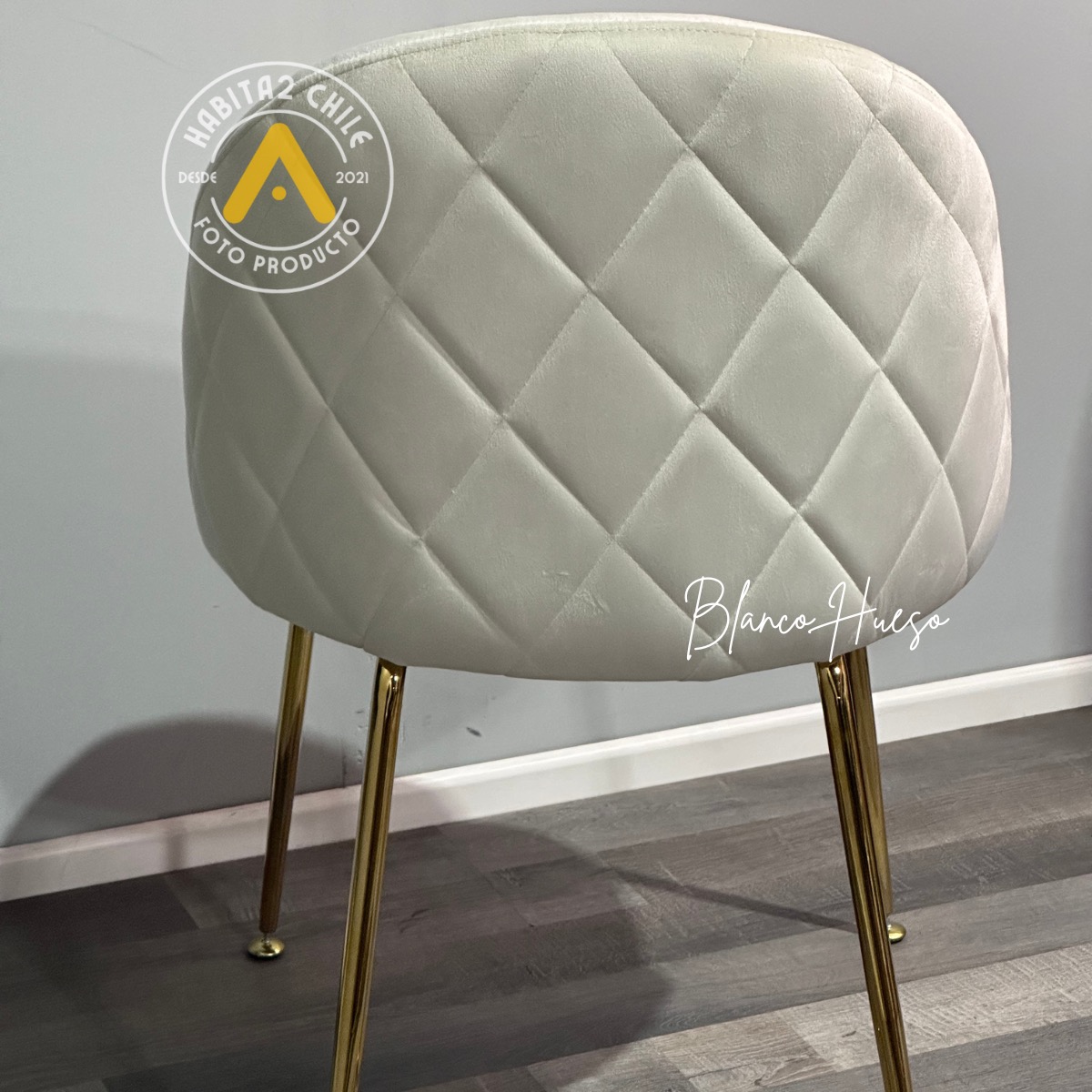 PACK HABITA2 FELPA BLANCO 6 SILLA SITIAL TERCIOPELO GOLD - 3