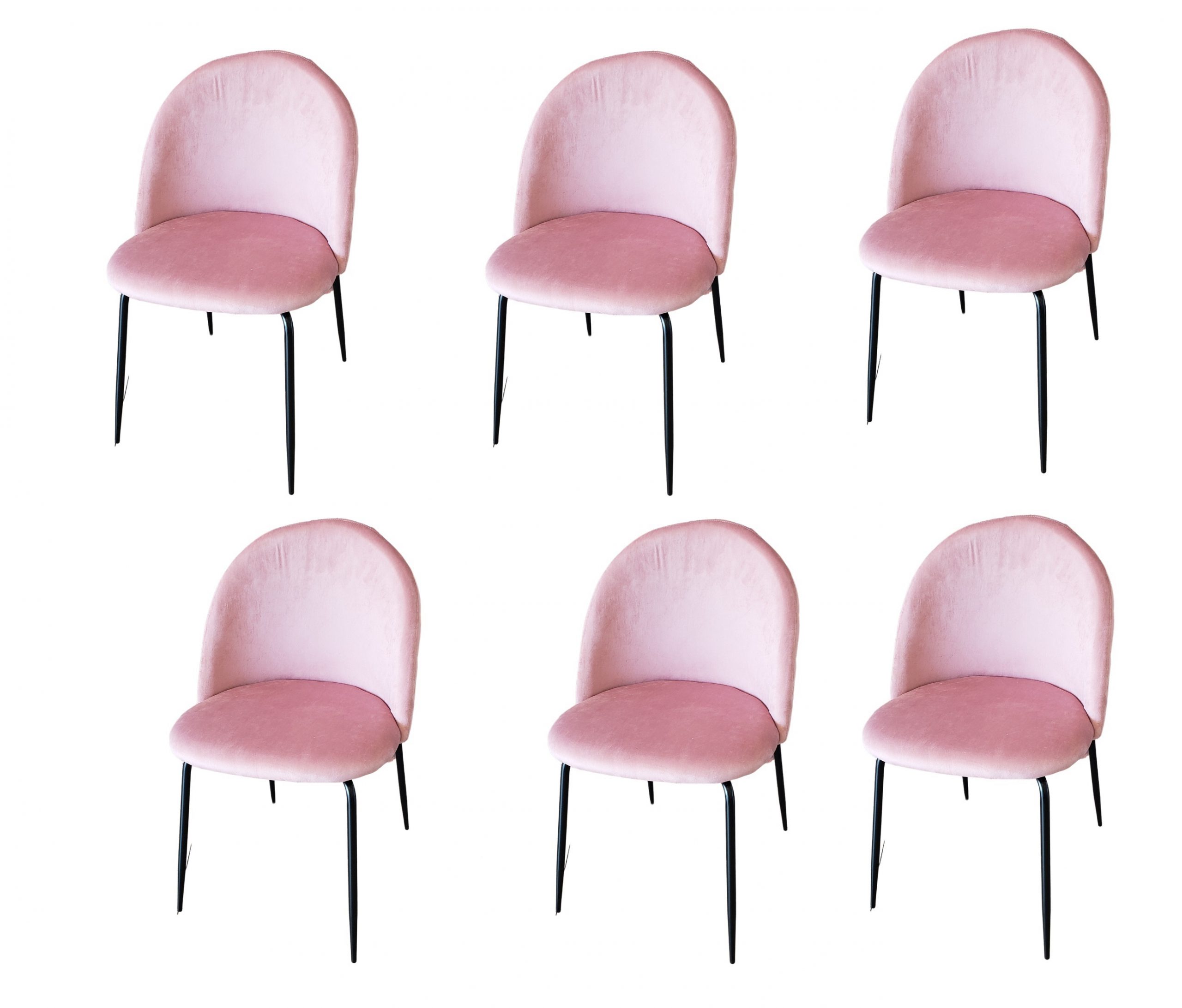 PACK 6 SILLA SITIAL TERCIOPELO GOLD ROSA - 1
