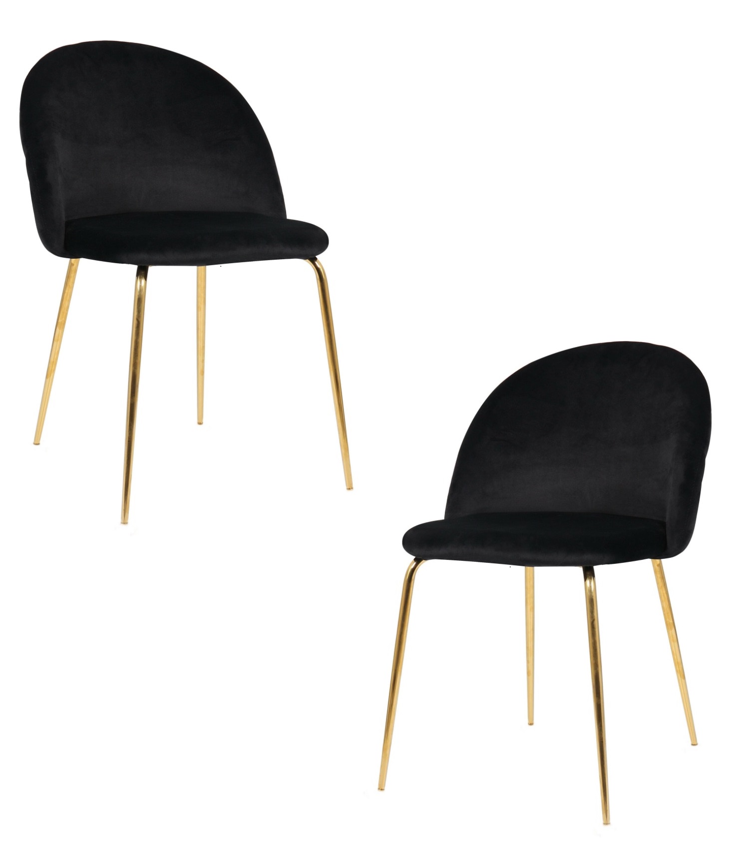 PACK 2 SILLA SITIAL TERCIOPELO GOLD - NEGRO - 1