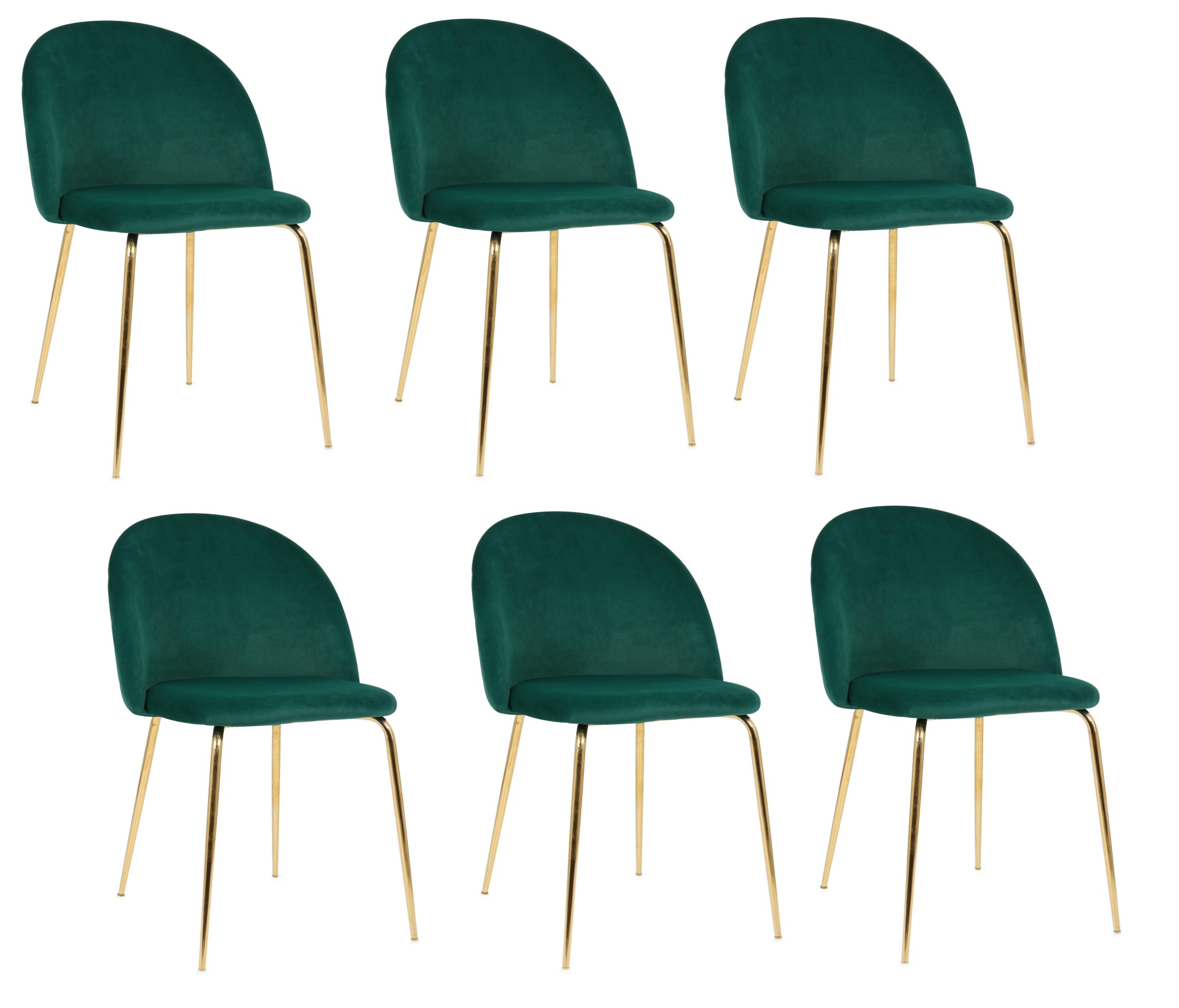 PACK HABITA2 FELPA VERDE 6 SILLA SITIAL TERCIOPELO GOLD - 1