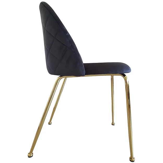 PACK 4 SILLA SITIAL TERCIOPELO GOLD NEGRO - 2