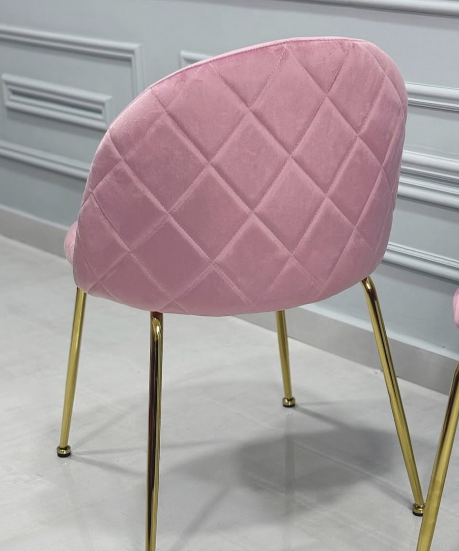 PACK 2 SILLA SITIAL TERCIOPELO GOLD ROSA - 3