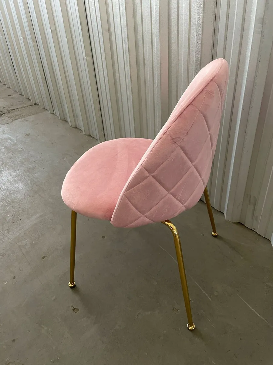 PACK 2 SILLA SITIAL TERCIOPELO GOLD ROSA - 4