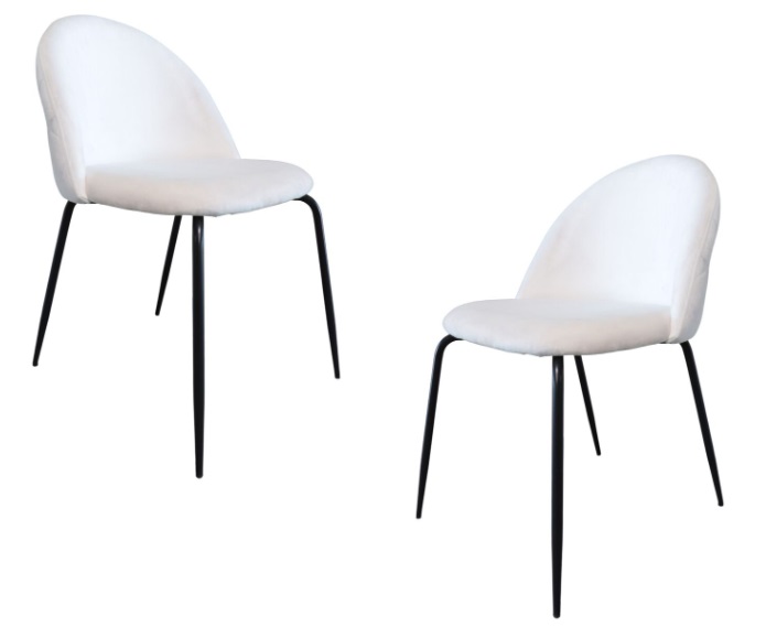 PACK 2 SILLA SITIAL TERCIOPELO BLANCO - 1