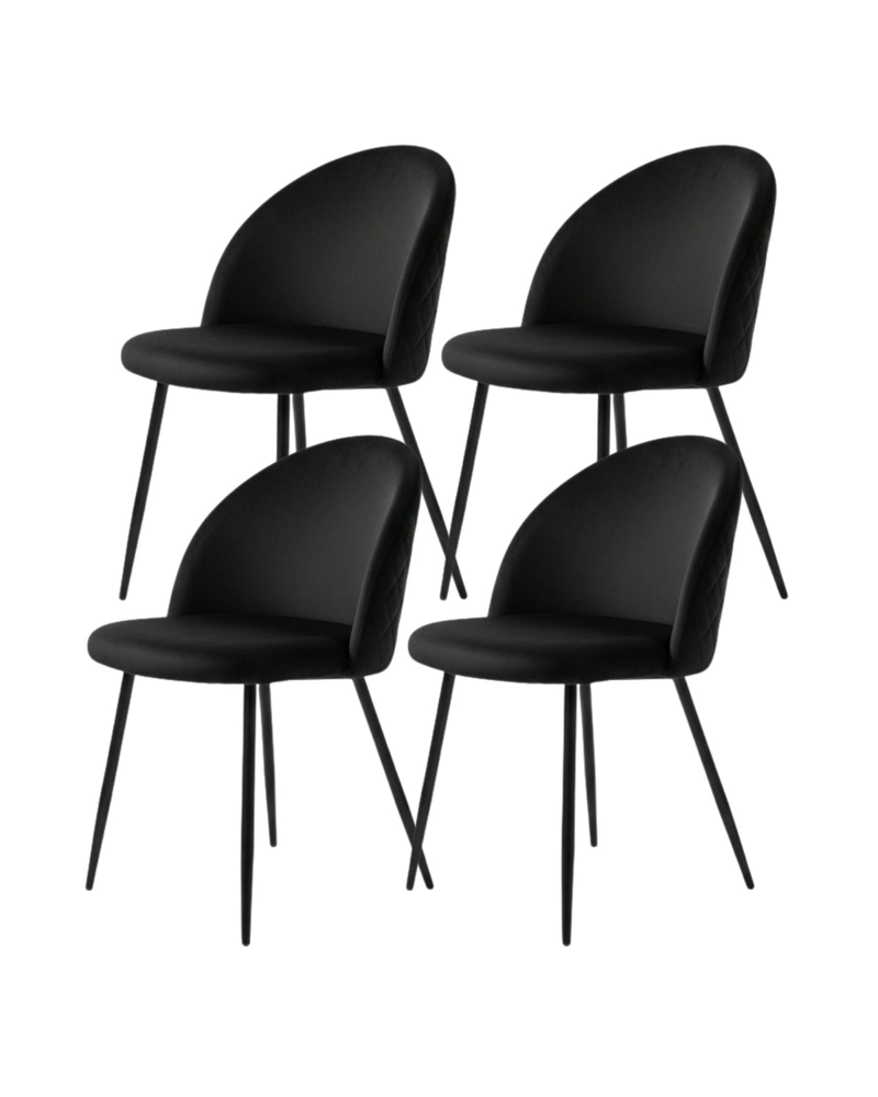 PACK 4 SILLA SITIAL TERCIOPELO NEGRO - 1