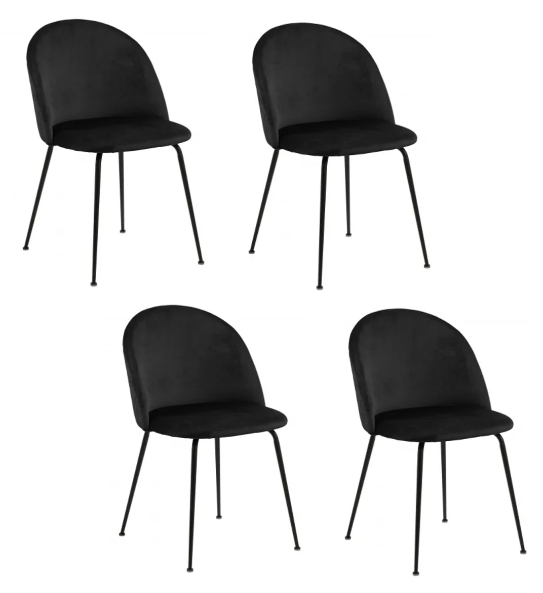 PACK 4 SILLA SITIAL TERCIOPELO NEGRO - 1