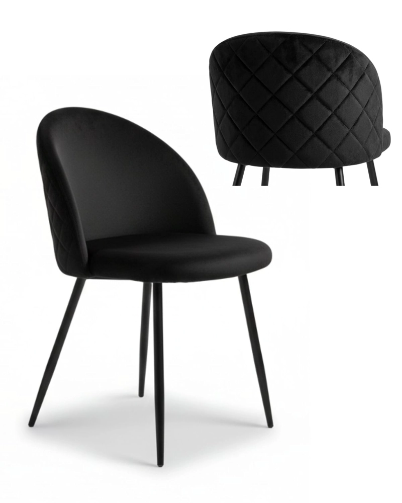 PACK 4 SILLA SITIAL TERCIOPELO NEGRO - 4