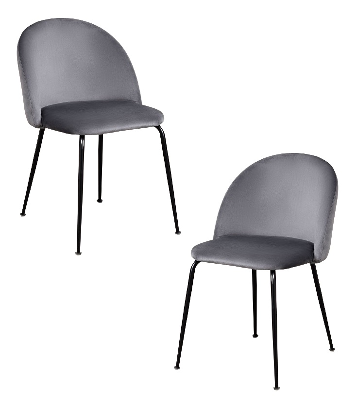 PACK 2 SILLA SITIAL TERCIOPELO GRIS - 1