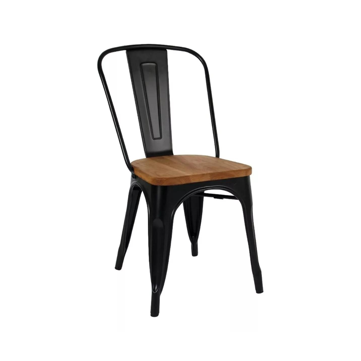 SILLA HABITA2 TOLIX CON ASIENTO DE MADERA CLARA