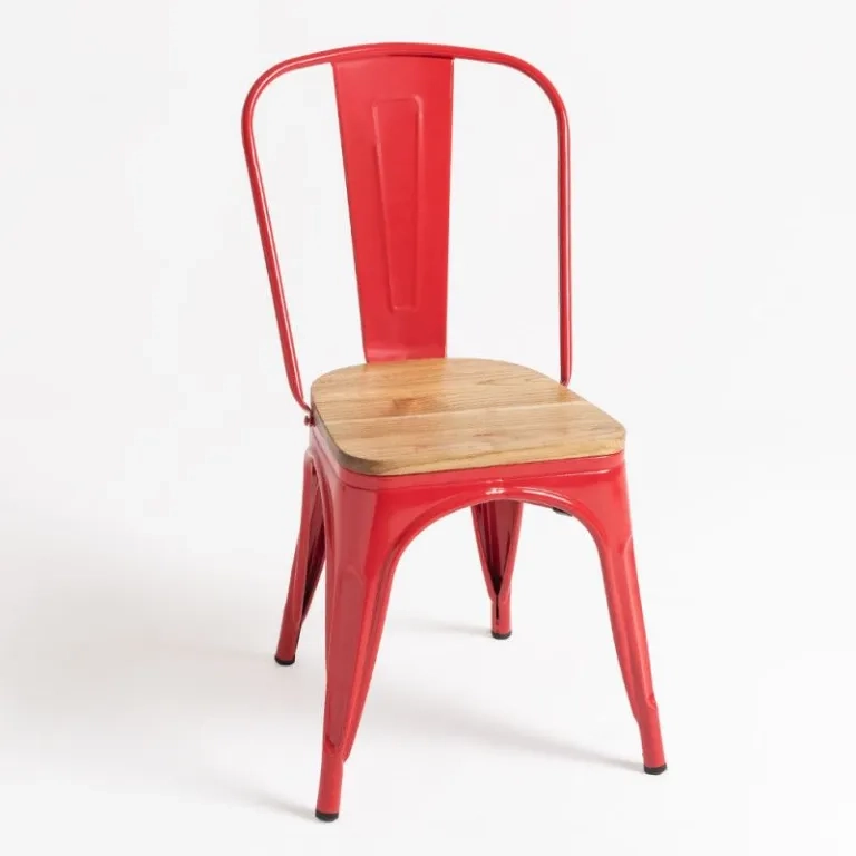 SILLA HABITA2 TOLIX CON ASIENTO DE MADERA CLARA - 1
