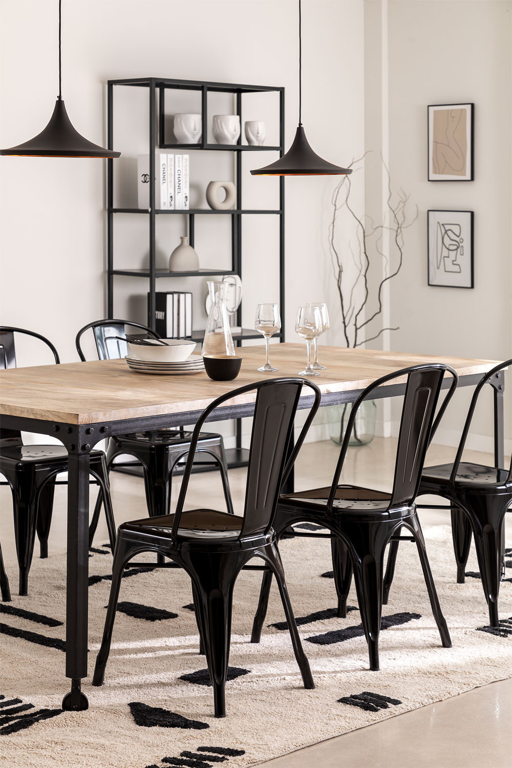 PACK HABITA2 METAL NEGRO 2 SILLA TOLIX COMEDOR - 3