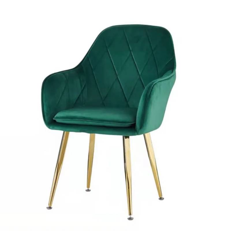 SILLA POLTRONA O SITIAL HABITA2 TERCIOPELO DISEÑO ROMBO DIAMANTE PATAS DORADAS LUX - 1